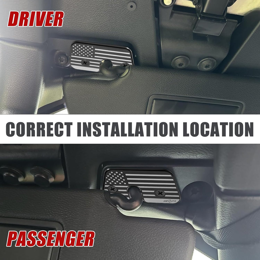 GEVINFA Wrangler Sun Visor Repair Kit - Upgraded Aluminum Alloy Visor Clips