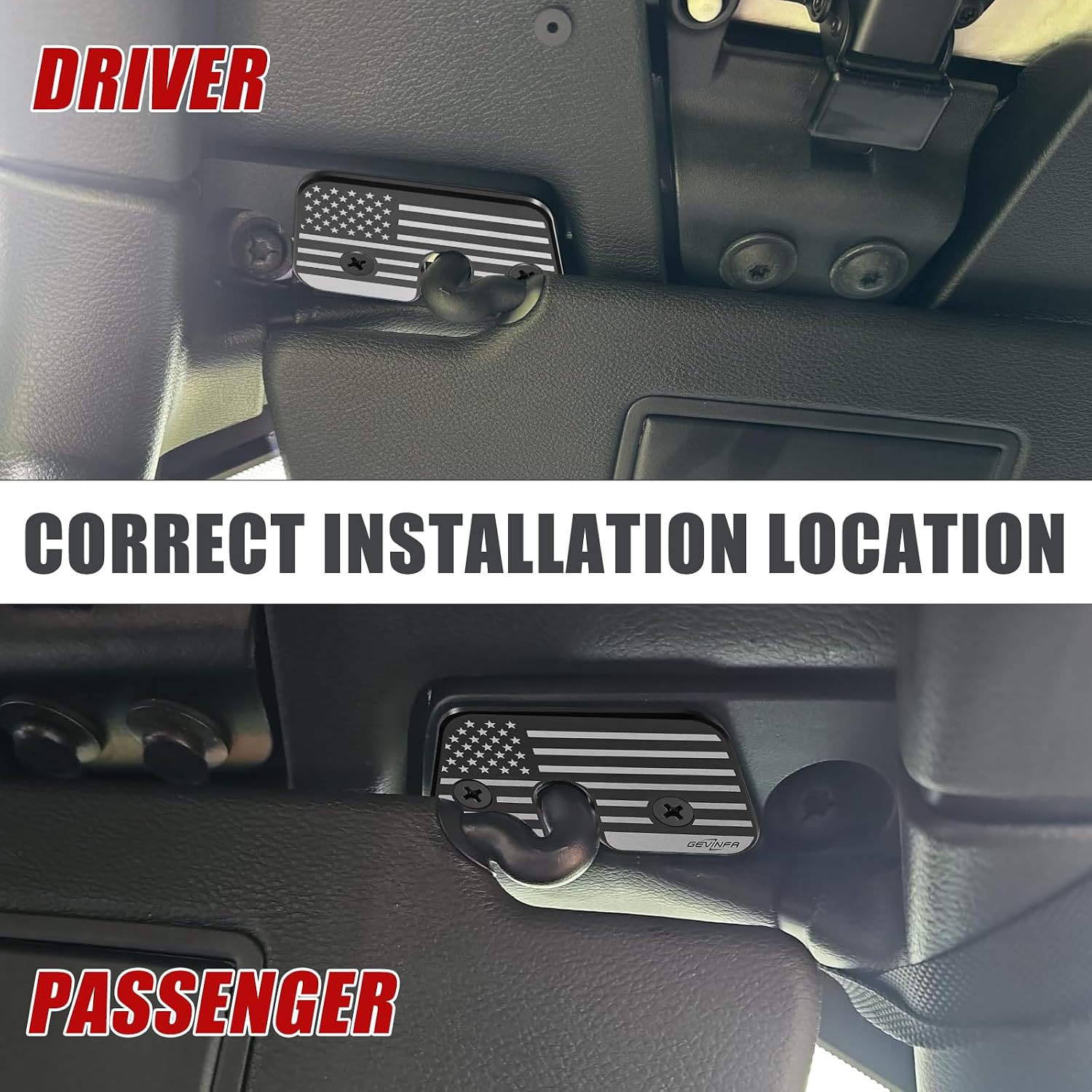 GEVINFA Wrangler Sun Visor Repair Kit - Upgraded Aluminum Alloy Visor Clips