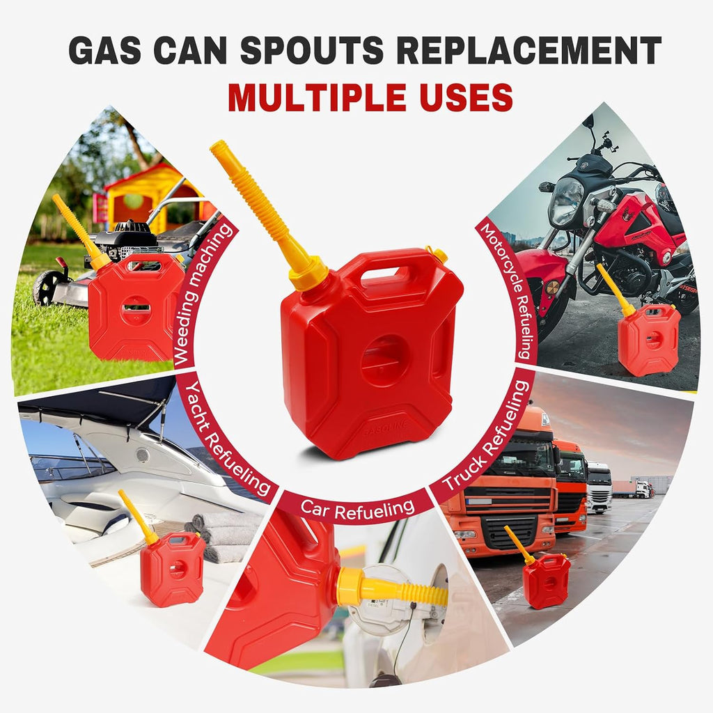 Gas Can Spout Replacement, Gas Can Nozzle Spouts 4 Kit,with 8 Screw Collar Caps(4 Coarse Thread&4 Fine Thread Fits Most Cans) with 8 Gas Can Gasket, Spout Cap, Gas Can Vent Caps,with Drill(33 PCS)