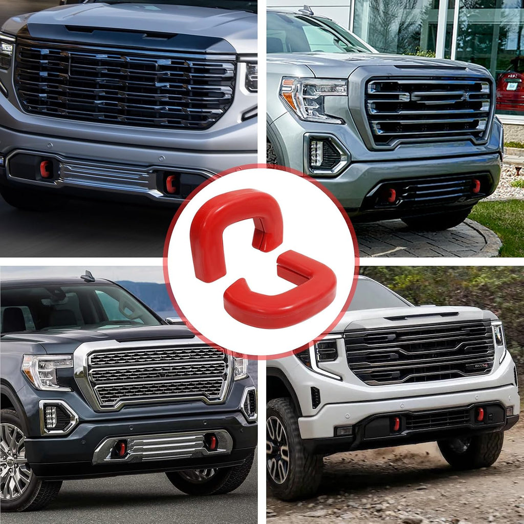 GEVINFA Tow Hook Covers for GMC Sierra 1500 2019-2025, Red Protector