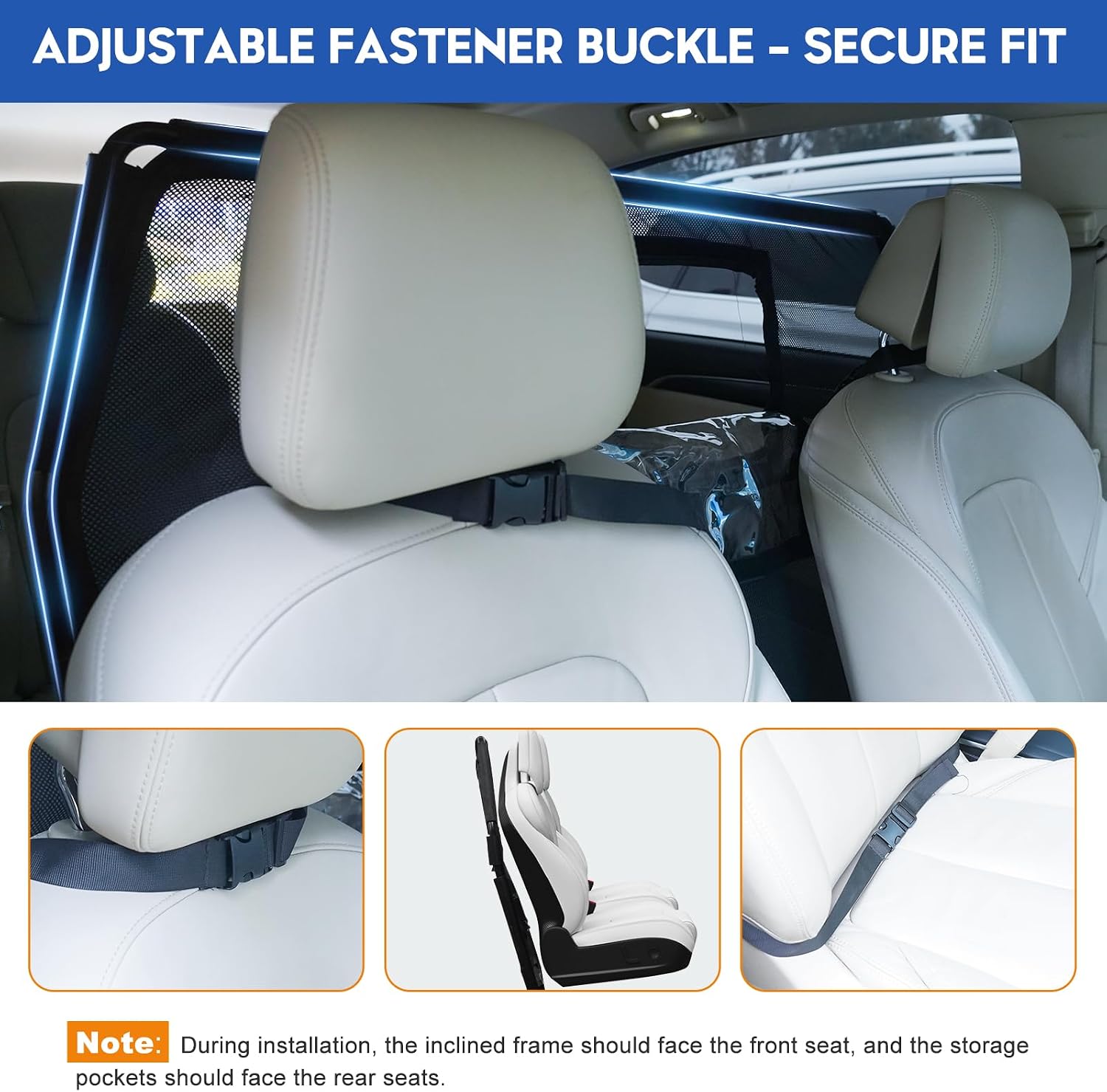 GEVINFA 52" Dog Car Barrier for SUV, Wide Escape-Proof & Chew-Proof