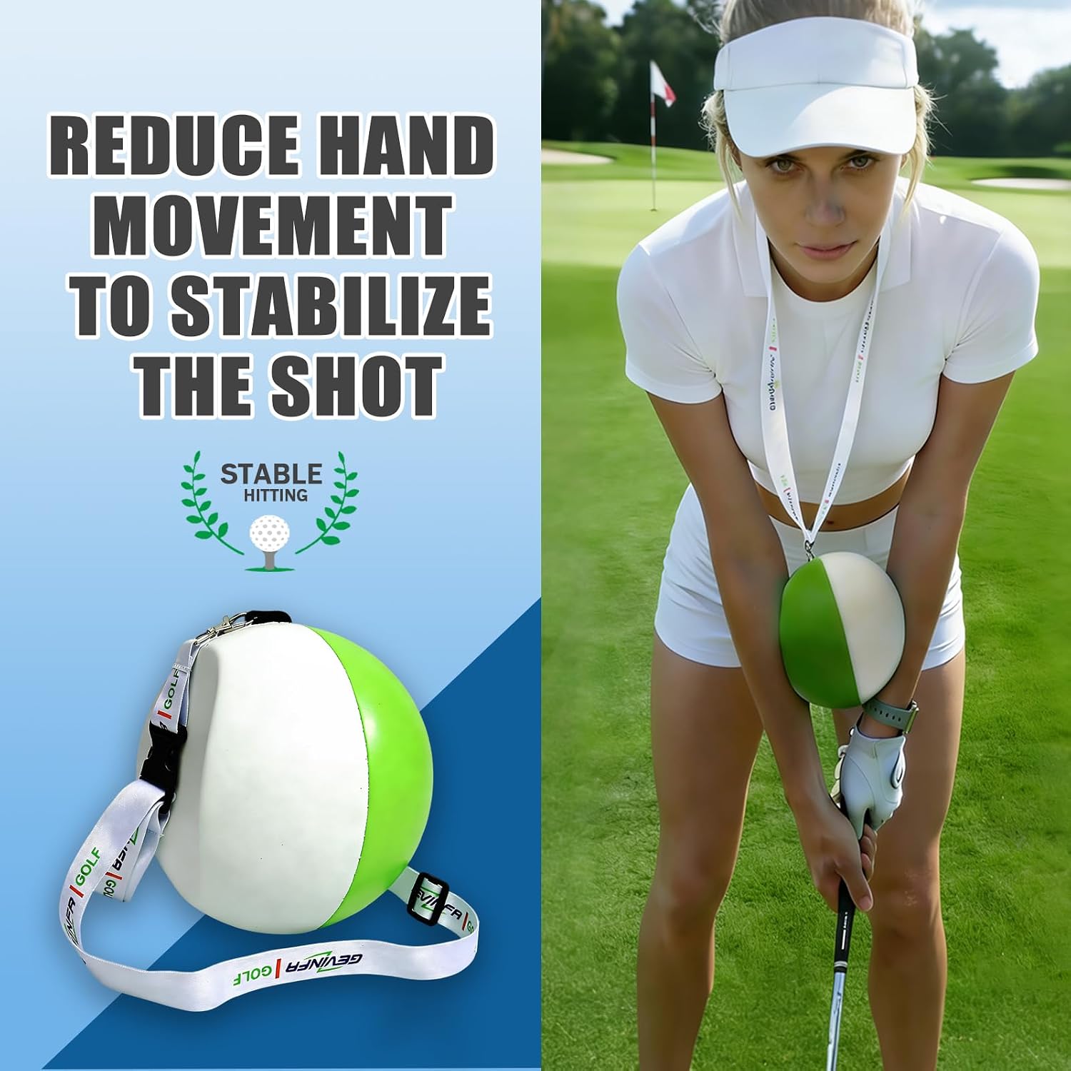GEVINFA Compression Golf Swing Trainer Ball with Pure Strike Training Aid