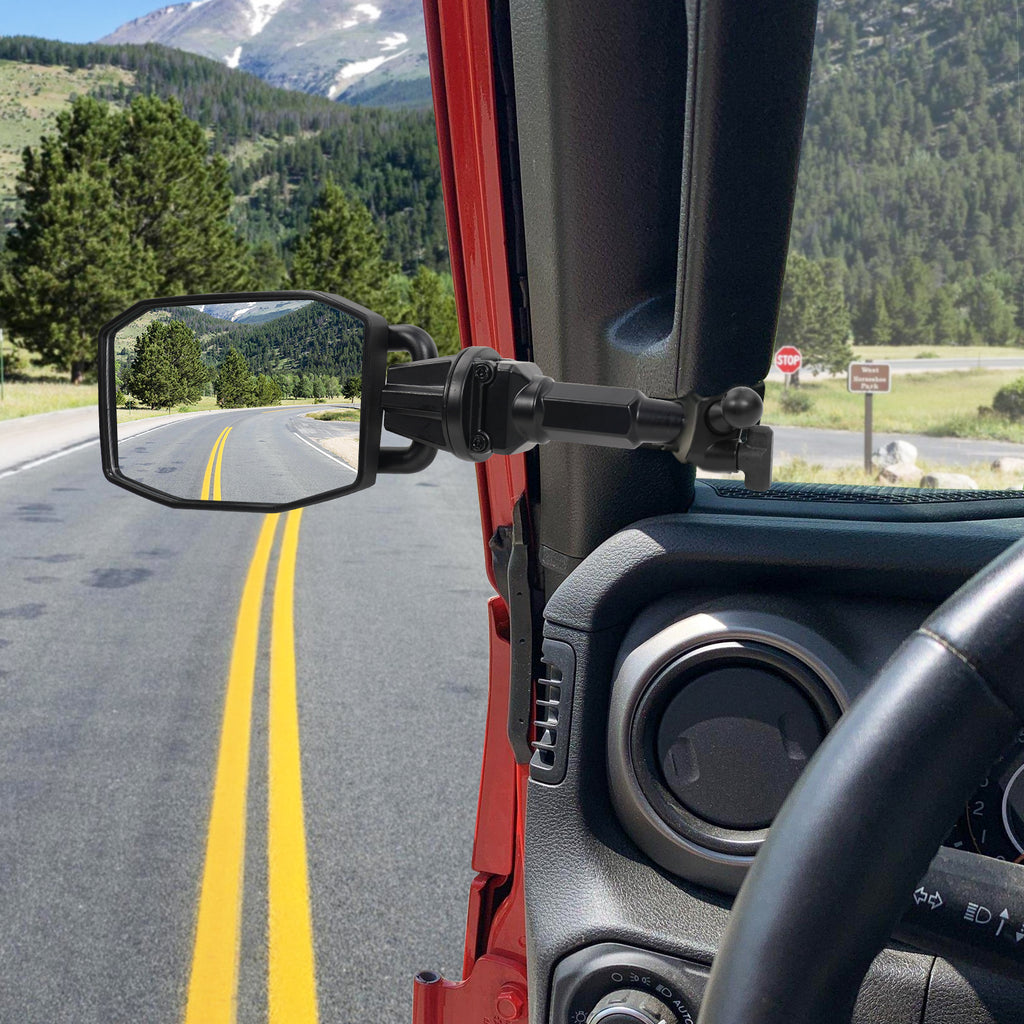 GEVINFA Upgraded Mirrors Doors Off Compatible with Jeep Wrangler JL JLU and Gladiator JT 2024-2026, Quick Release JL Mirror, No Wobble & Quick Removal knob(Not Fit 1986-2023) Patented