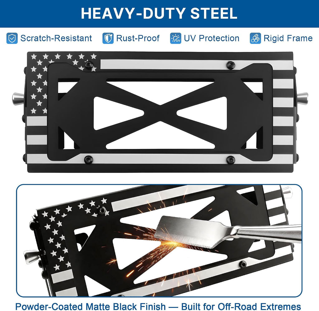 Flip-Up License Plate Mount for 10" Hawse Fairlead Winch Bumper