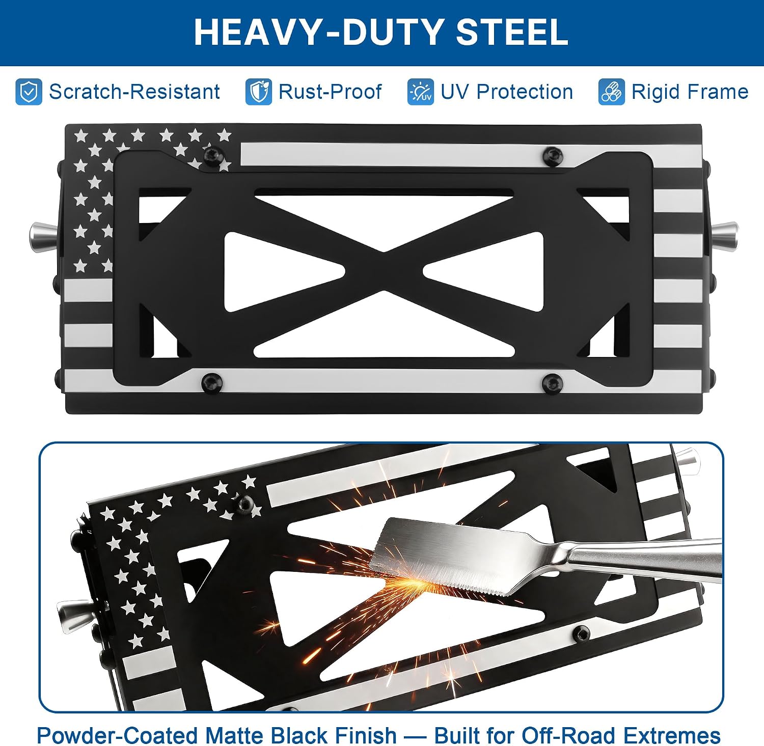 Flip-Up License Plate Mount for 10" Hawse Fairlead Winch Bumper