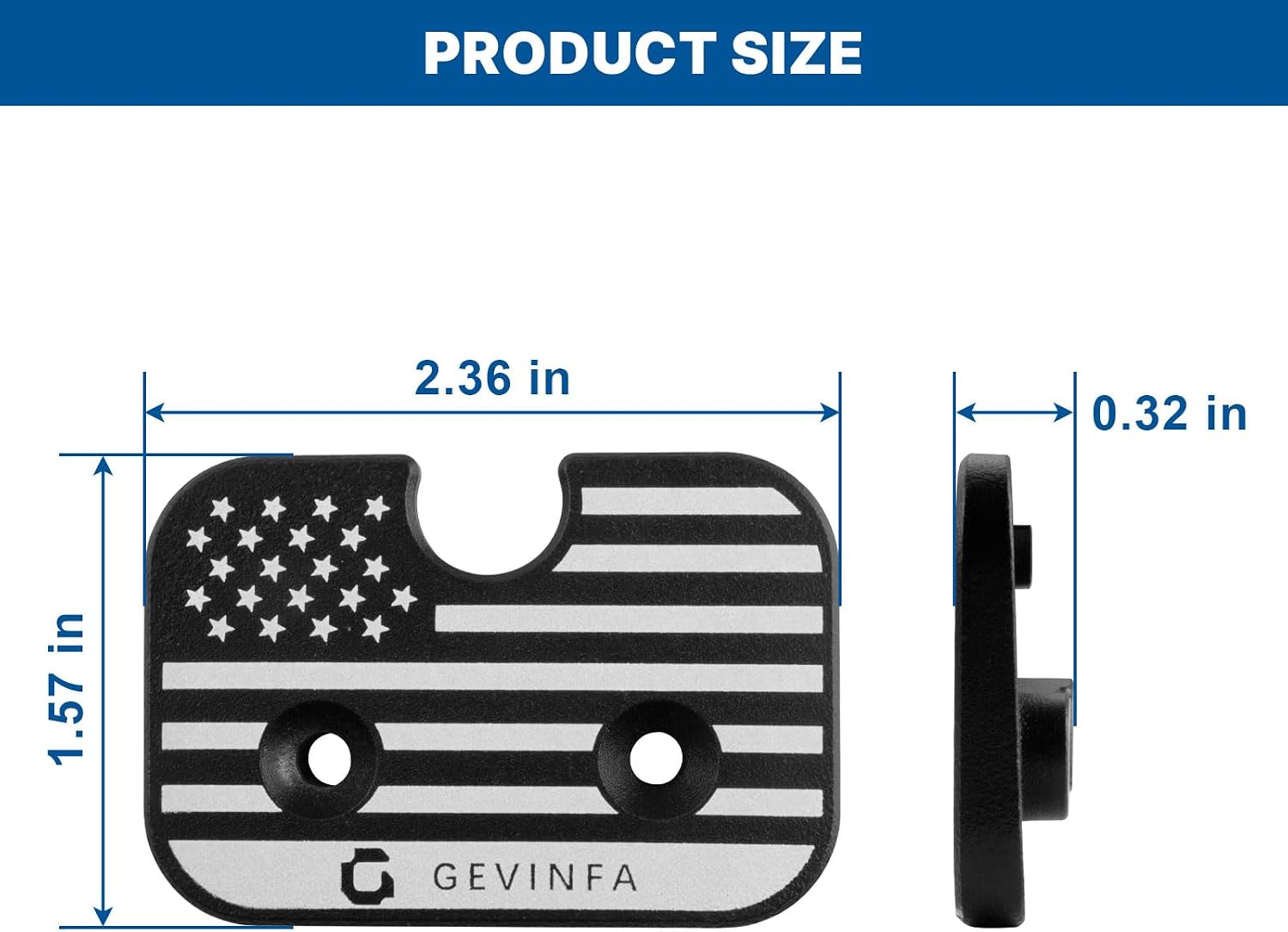 GEVINFA Sun Visor Repair Kit Compatible with Ram 1500 2019-2026, 2 Pack Upgraded Aluminum Alloy Visor Clips with US-Flag for Fixing Sagging Sun Visor, Patriotic Truck Interior Ram 1500 Accessories