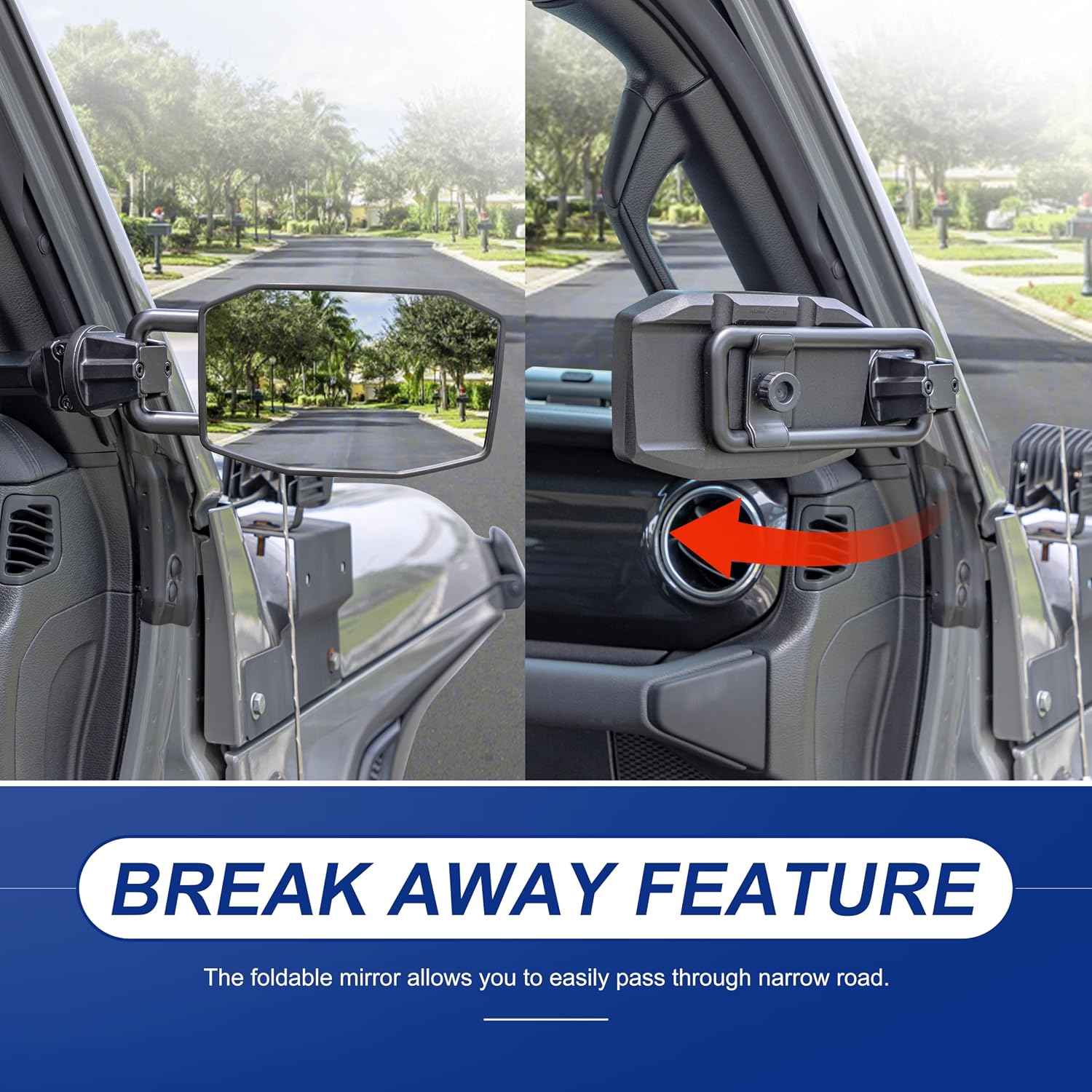GEVINFA Mirrors Doors Off for Jeep Wrangler JL JLU & GladiatorJT 2018-2023