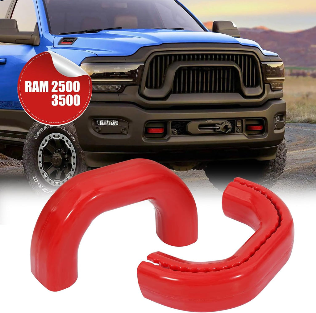 Tow Hook Covers Fits RAM 2500 3500 2019-2025 Red Silicone Protector