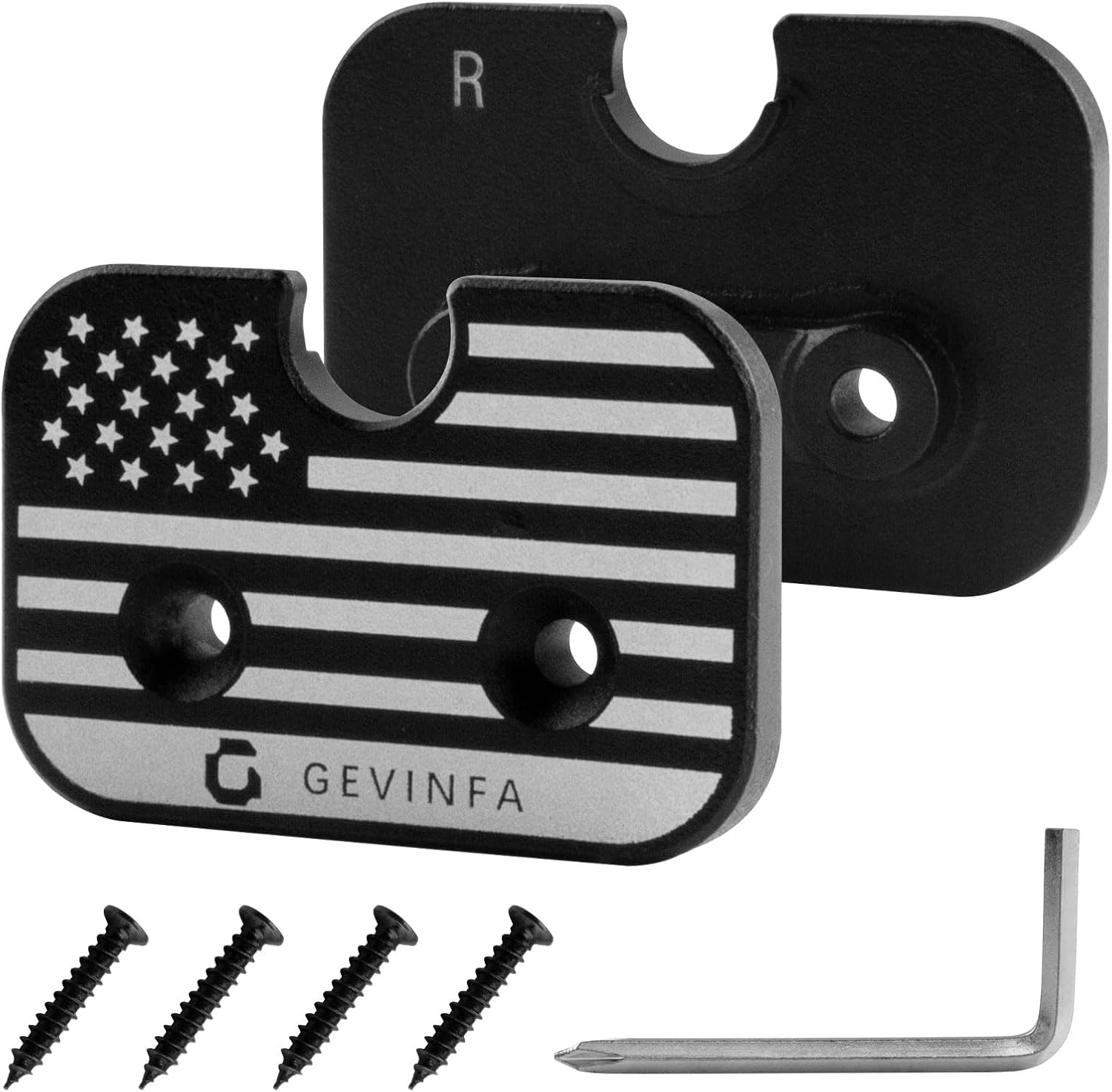 GEVINFA Sun Visor Repair Kit Compatible with Ram 1500 2019-2026, 2 Pack Upgraded Aluminum Alloy Visor Clips with US-Flag for Fixing Sagging Sun Visor, Patriotic Truck Interior Ram 1500 Accessories