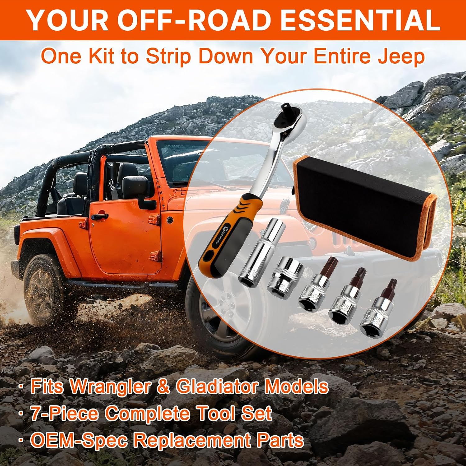 GEVINFA Removal Tool Kit for 2007-2025 Jeep Wrangler JL JK JKU Gladiator JT